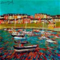 detail of portrush painting - click to see all tour paintings