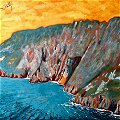 detail of Donegal painting: Slieve League Cliffs