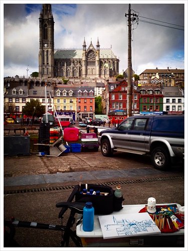 Painting Cobh, Cork from the bike