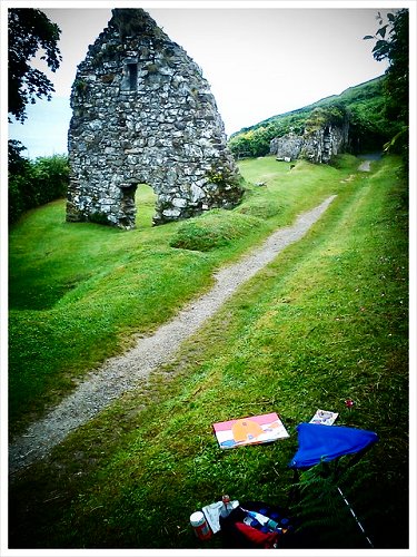 Painting St Declan's Hermitage at Ardmore in Waterford